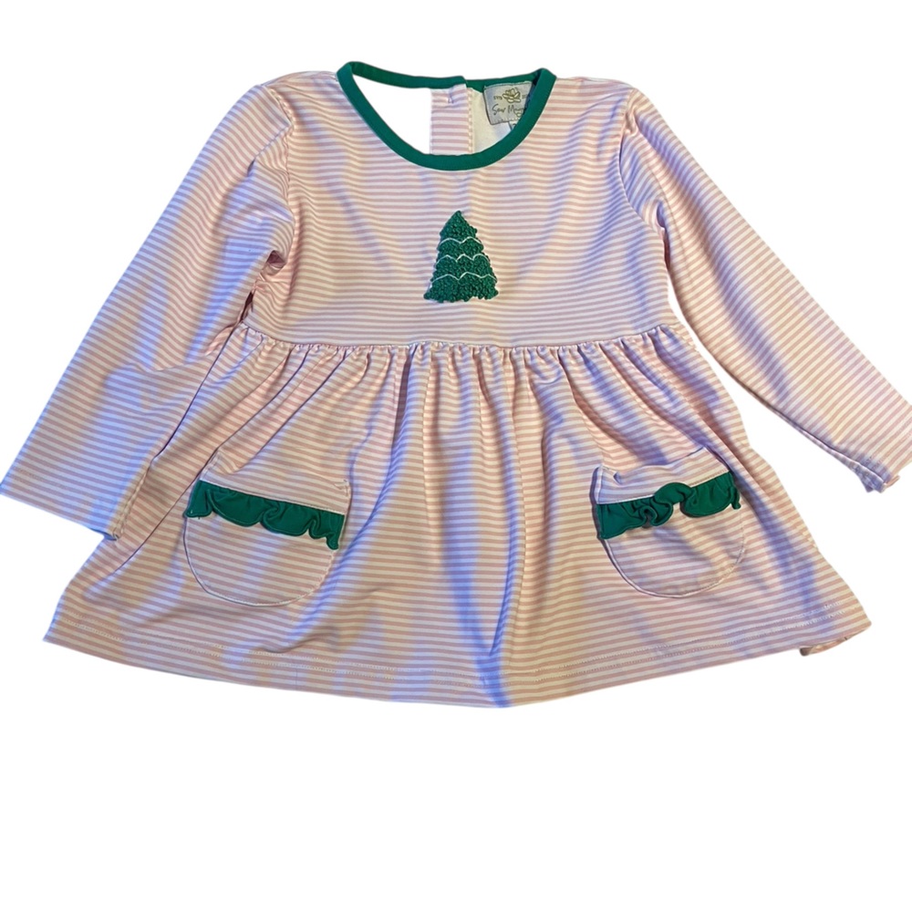 Sew Magnolias Christmas Tree Dress‎ Girls 24 Months Holiday Outfit